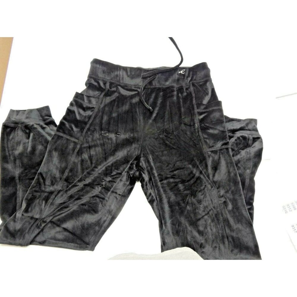 WOMENS EVERLAST SPORT VELOUR BLACK PANTS SIZE L/G DRAWSTRING